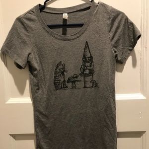 Cat & Gnome T-shirt made by Portland Artist!